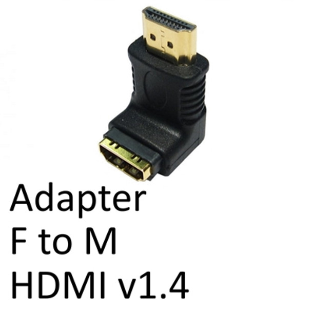 Hdmi 1.4 F To Hdmi 1.4 M Black Oem Right Angled Adapter HDHD-RA90A