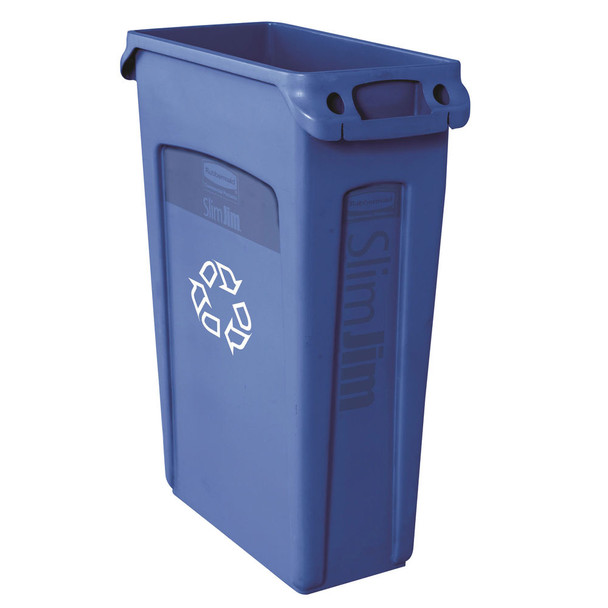 Rubbermaid Slim Jim Venting Channel Container 87 Litre Blue 3540-07-BLU RU18242