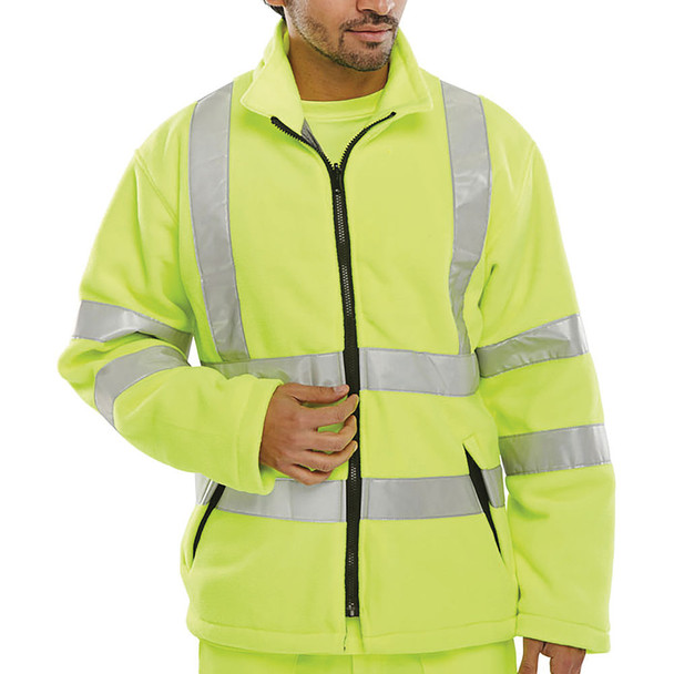 Beeswift Carnoustie Hi Vis Fleece Jacket Saturn Yellow Size L CARFSYL