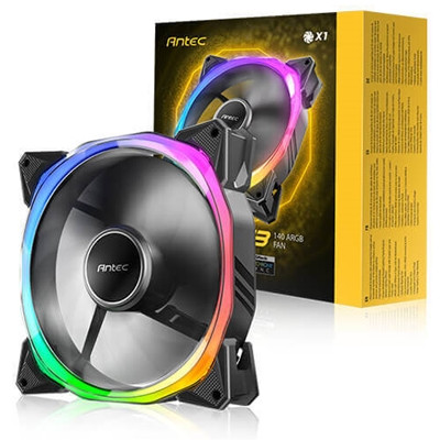 Antec Fusion T3 140Mm Argb Pwm Case Fan - Hydraulic Bearing 600-1500 Rpm Black 0-761345-77775-9