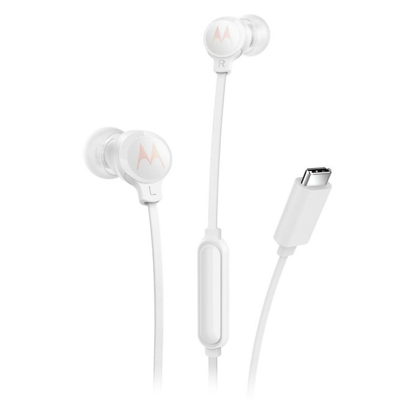 Motorola 3C-S Wired In-Ear USB-C Earbuds – White MOTO3CSWHT