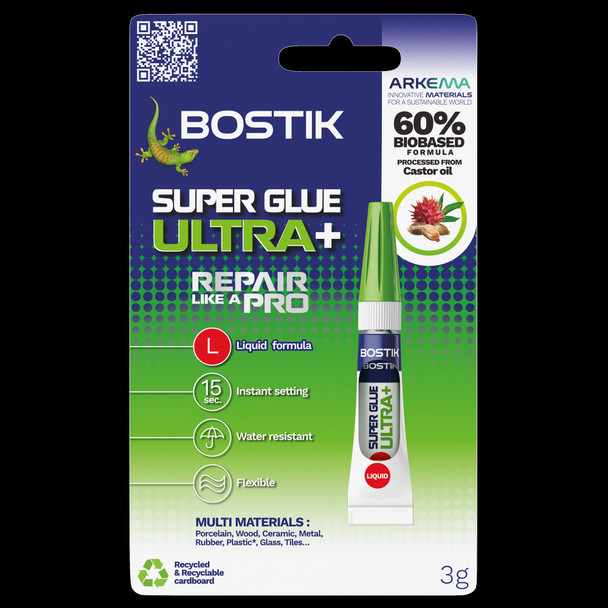 Bostik Super Glue Ultra+ 60% Bio Based 3G Each - 30628684 30628684