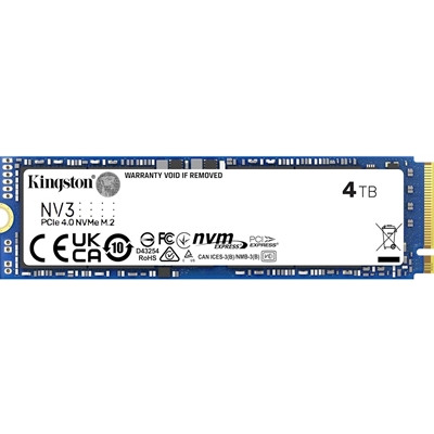 Kingston Nv3 SNV3S/4000G 4Tb Nvme Ssd M.2 Interface Pcie Gen4 2280 Read 6000 Mb/ SNV3S/4000G
