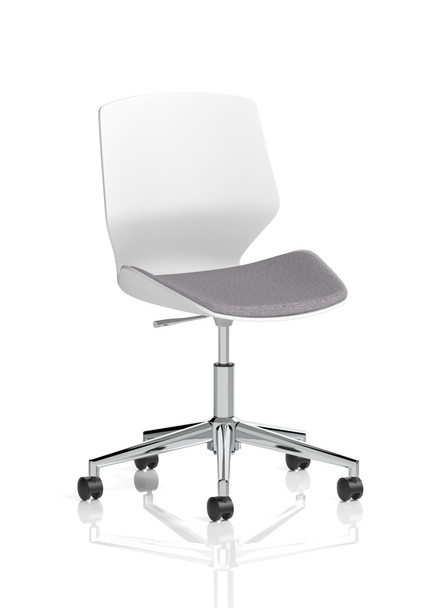 Dynamic Florence Task Office Chair 5 Star Chrome Base With White Frame And Grey BR000312