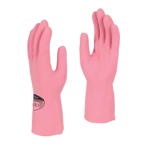 Shield Latex Rubber Household Gloves Medium Pink Pair - GR03/PINKMEDIUM GR03/PinkMedium