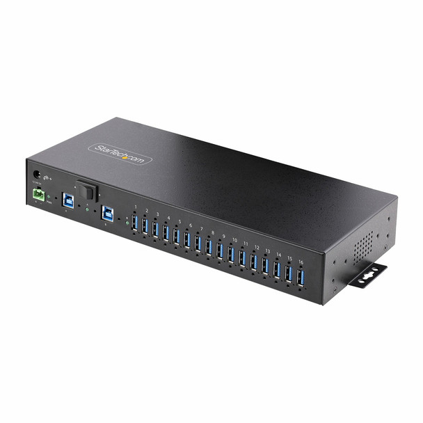 StarTech.com 16-Port Industrial USB 5Gbps Hub with Power Adapter Metal Enclosure S5G16AINDS-USB-A-HUB StarTech.com 16-Port Industrial USB 5Gbps Hub with Power Adapter Metal Enclosure S5G16AINDS-USB-A-HUB