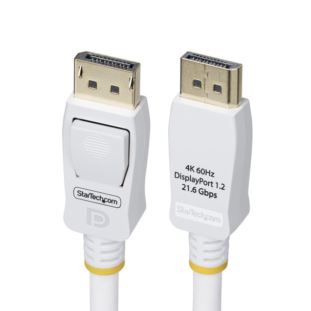 StarTech.com 6ft 1.8m White VESA Certified DisplayPort 1.2 Cable 4K 60Hz 21.6Gbp DP12-CABLE-6FTW StarTech.com 6ft 1.8m White VESA Certified DisplayPort 1.2 Cable 4K 60Hz 21.6Gbp DP12-CABLE-6FTW