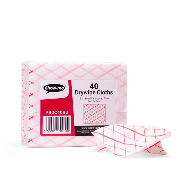Show-Me Plant Based Whiteboard Cleaning Clothsred Pk40 - PBDC40RD PBDC40RD