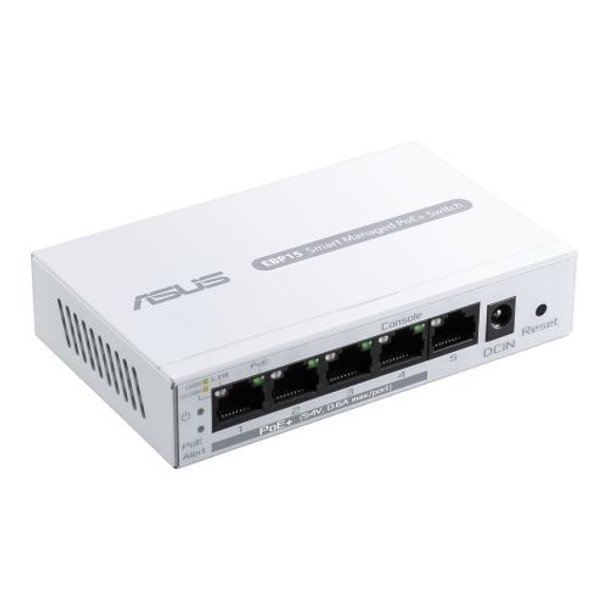 Asus Expertwifi Ebp15 5-Port Gigabit Smart Managed Switch With 4-Port Poe+ 60W C 90IG08D0-MO3B00