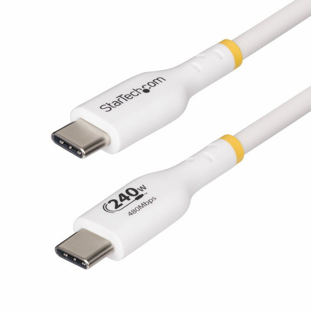 StarTech.com 2m White USB-C Charging Cable USB-IF Certified USB C Cable 240W PD USB2EPR2MW StarTech.com 2m White USB-C Charging Cable USB-IF Certified USB C Cable 240W PD USB2EPR2MW
