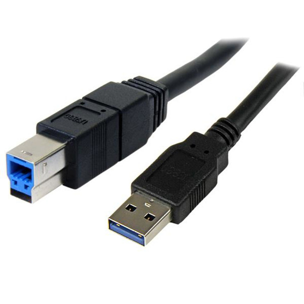 Startech 3m Black SuperSpeed USB 3.0 Cable A to B - M/M USB-A to USB-B 3m USB Ca USB3SAB3MBK Startech 3m Black SuperSpeed USB 3.0 Cable A to B - M/M USB-A to USB-B 3m USB Ca USB3SAB3MBK