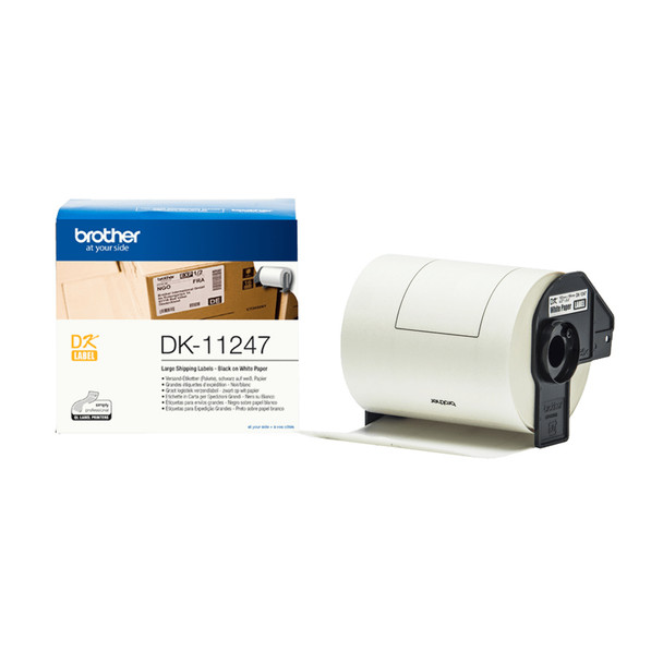 Brother DK-11247 103mm x 164mm Genuine Label Roll Black on White 180 Labels per DK11247