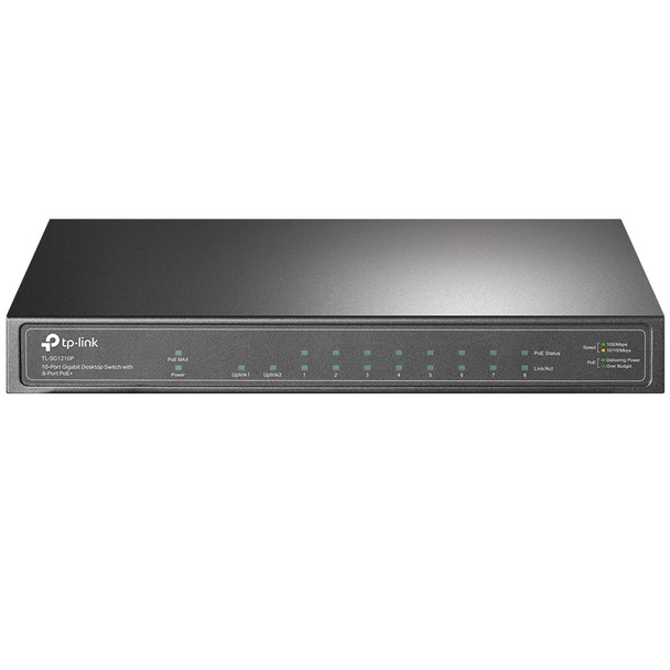 TP-Link 10-Port Gigabit Desktop Switch with 8-Port PoE+ Unmanaged Gigabit Ethern TL-SG1210P