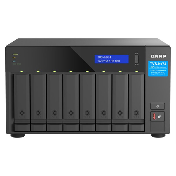 QNAP TVS-h874 NAS Tower Intel? Core? i7 32 GB DDR4 0 TB QuTS hero Black TVS-h874-i7-32G