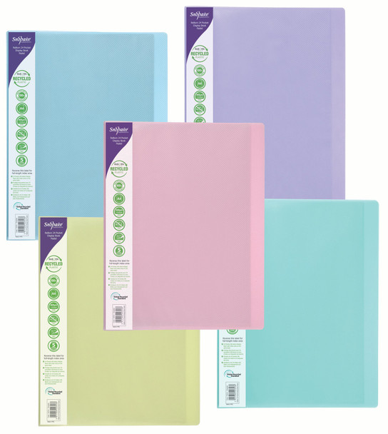 Snopake Reborn A4 24 Pocket Display Book Pastel Pk5 15920 15920 Snopake Reborn A4 24 Pocket Display Book Pastel Pk5 15920 15920