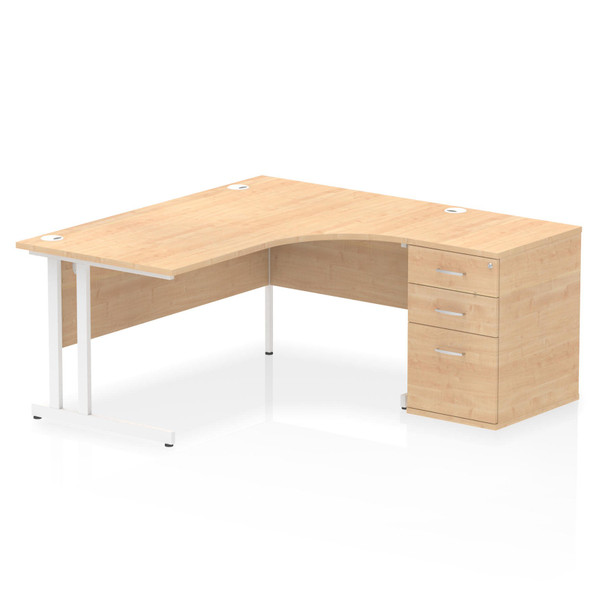 Dynamic Impulse W1600 X D1200 X H730mm Right Hand Crescent Desk Cantilever Leg W I004102