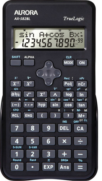 Aurora Scientific Calculator Twin Line Display Black - AX582BL AX582BL