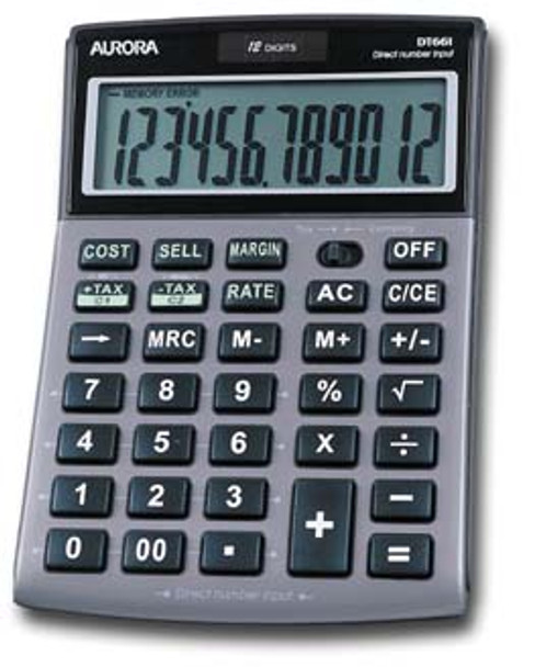 Aurora 12 Digit Semi Desktop Calculator Grey - DT661 DT661