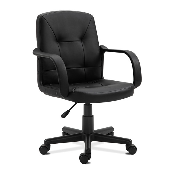 Nautilus Designs Delph Medium Back Leather Faced Executive Office Chair With Dec DPA2014MB/LBK Nautilus Designs Delph Medium Back Leather Faced Executive Office Chair With Dec DPA2014MB/LBK