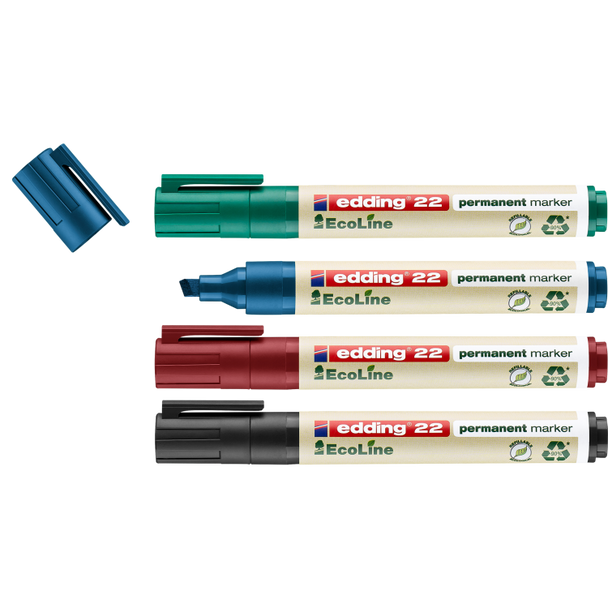 edding 22/4 S EcoLine permanent marker Pack of 4 EDD4-22-4