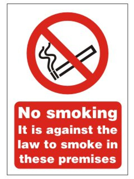 Seco Prohibition Safety Sign No Smoking It Is Against The Law To Smoke In These SB003SRP150X200