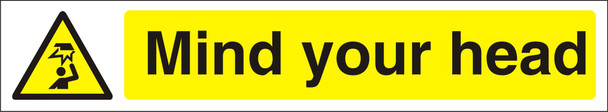 Seco Warning Safety Sign Mind Your Head Semi Rigid Plastic 300 X 50Mm - W0186SRP W0186SRP300X50 Seco Warning Safety Sign Mind Your Head Semi Rigid Plastic 300 X 50Mm - W0186SRP W0186SRP300X50