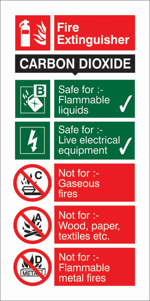 Seco Fire Fighting Equipment Safety Sign Fire Extinguisher Carbon Dioxide Self A FF093SAV100X200 Seco Fire Fighting Equipment Safety Sign Fire Extinguisher Carbon Dioxide Self A FF093SAV100X200