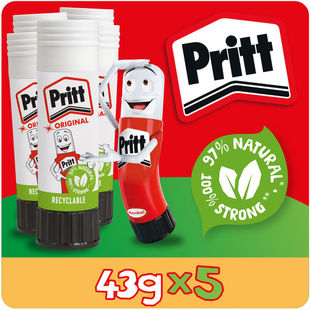 Pritt Original Glue Stick Sustainable Long Lasting Strong Adhesive Solvent Free 1456072 Pritt Original Glue Stick Sustainable Long Lasting Strong Adhesive Solvent Free 1456072
