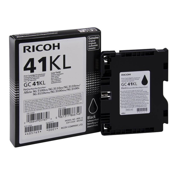 Ricoh Gc41kl Black Standard Capacity Gel Ink Cartridge 600 Pages - 405765 405765 Ricoh Gc41kl Black Standard Capacity Gel Ink Cartridge 600 Pages - 405765 405765