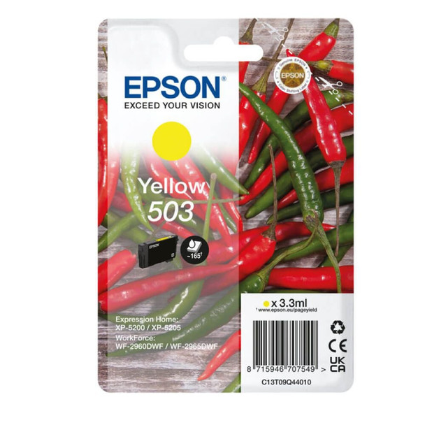 Epson Chillies 503 Yellow Standard Capacity Ink Cartridge 3.3Ml - C13T09Q44010 C13T09Q44010
