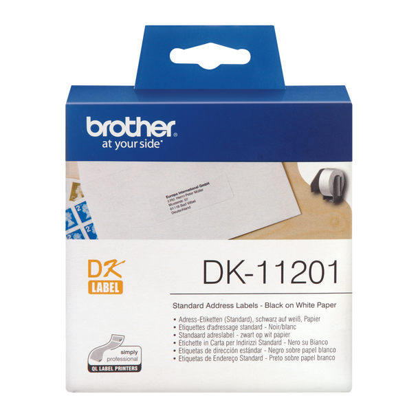 Brother Black On White Address Label Roll 29Mm X 90Mm 400 Labels - DK11201 DK11201