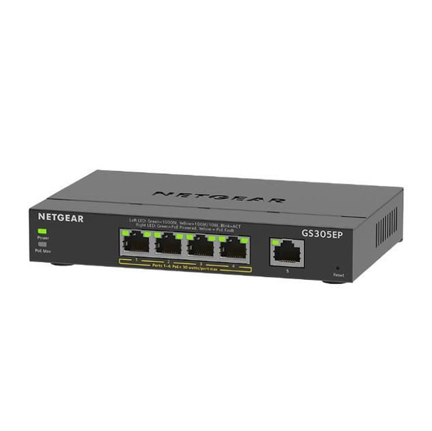 Netgear Gs305ep 5 Port Managed L3 Gigabit Power Over Ethernet Network Switch GS305EP-100UKS