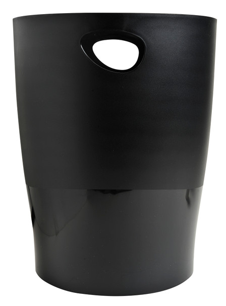 Exacompta Ecobin Waste Bin Plastic Round 15 Litre Black 453014D