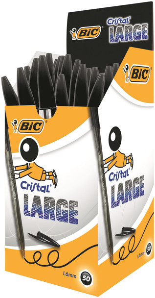 Bic Cristal Ballpoint Pen 1.6Mm Tip 0.42Mm Line Black Pack 50 880648 Bic Cristal Ballpoint Pen 1.6Mm Tip 0.42Mm Line Black Pack 50 880648