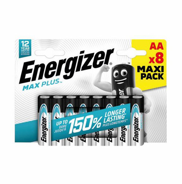 Energizer Max Plus Aa Alkaline Batteries Pack 8 E303322300