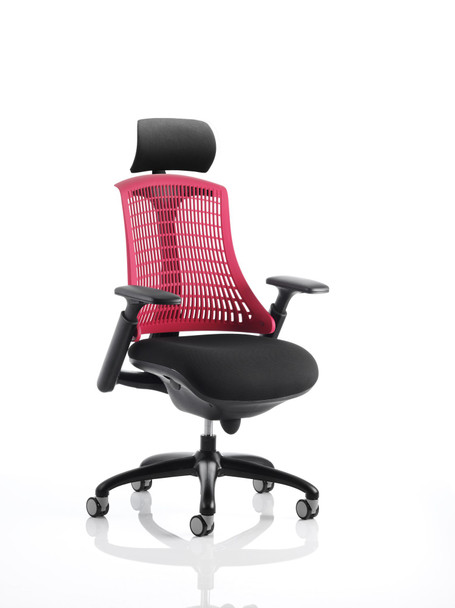 Flex Chair Black Frame With Red Back With Headrest KC0105 KC0105