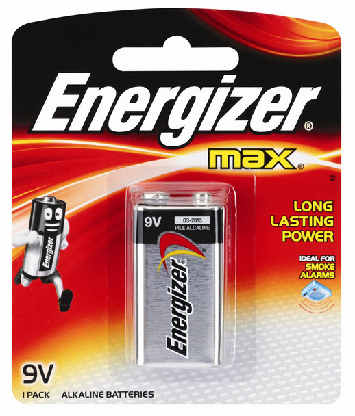 Energizer Max 9V Alkaline Batteries Pack 1 E301531800
