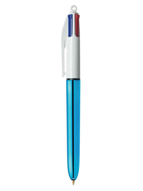 Bic 4 Colours Shine Ballpoint Pen 1Mm Tip 0.32Mm Line Blue Barrel Black/Blue/Gre 982874