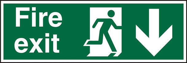 Stewart Superior Fire Exit Down Sign 450X150mm SP124SAV-450X150 Stewart Superior Fire Exit Down Sign 450X150mm SP124SAV-450X150