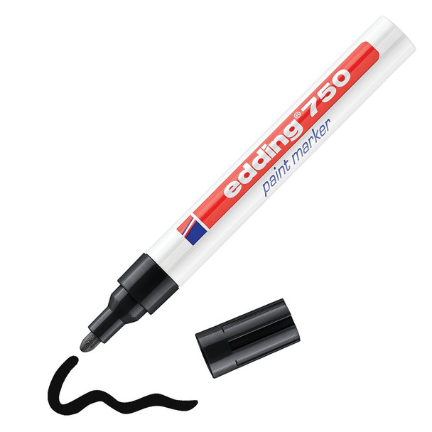 Edding 750 Paint Marker Bullet Tip 2-4Mm Line Black Pack 10 4-750001