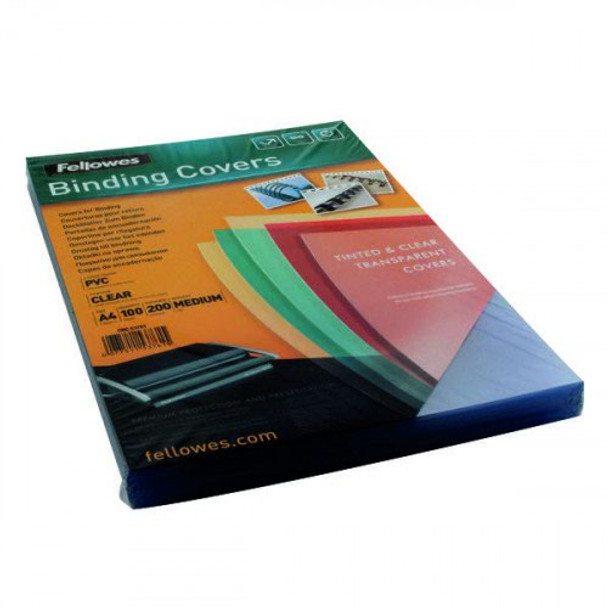Fellowes Binding Cover Pvc A4 200 Micron Clear Pack 100 5376102 5376102