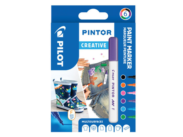 Pilot Pintor Fine Bullet Tip Paint Marker 2.9Mm Creative Assorted Colours Pack 6 3131910517429