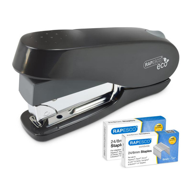 Rapesco Germ Savvy Luna Eco Stapler Plastic 50 Sheet Black 1466