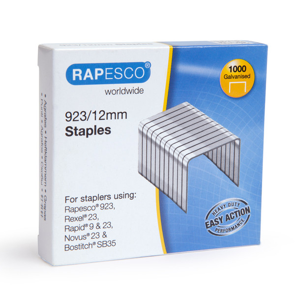 Rapesco 923/12Mm Galvanised Staples Pack 1000 1238