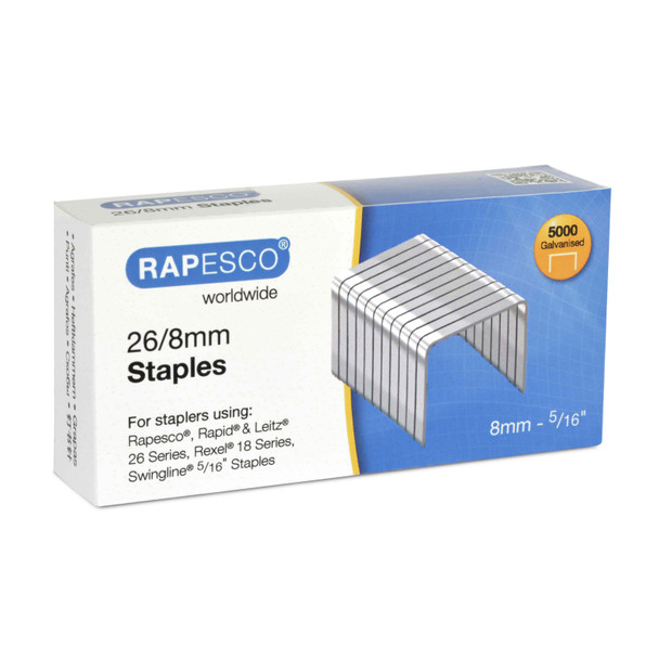 Rapesco 26/8Mm Galvanised Staples Pack 5000 S11880Z3