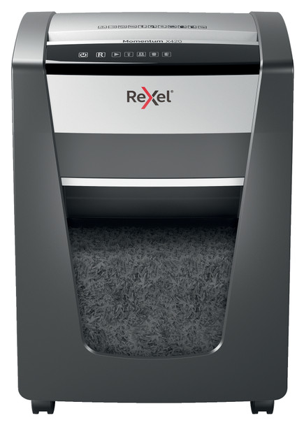 Rexel Momentum X420 Cross Cut Shredder 30 Litre 20 Sheet Black 2104578 2104578