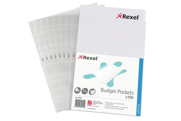 Rexel Essential Multi Punched Pocket Polypropylene A4 43 Micron Top Opening Embo 11000