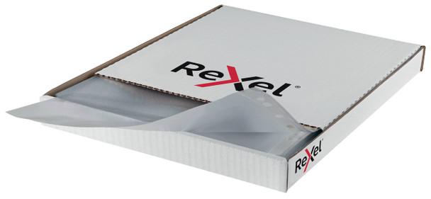Rexel Superfine Multi Punched Pocket Polypropylene A4 55 Micron Top Opening Clea 11040
