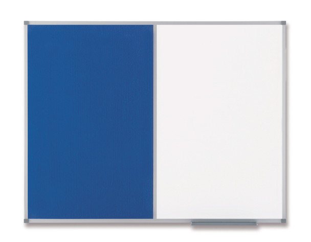 Nobo Classic Combination Board Blue Felt/Magnetic Whiteboard Aluminium Frame Blu 1902258