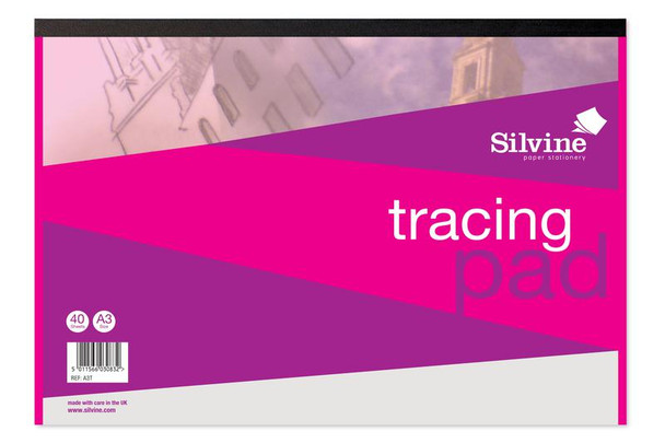 Silvine A3 Tracing Pad 63Gsm 40 Sheets Pack 5 A3T